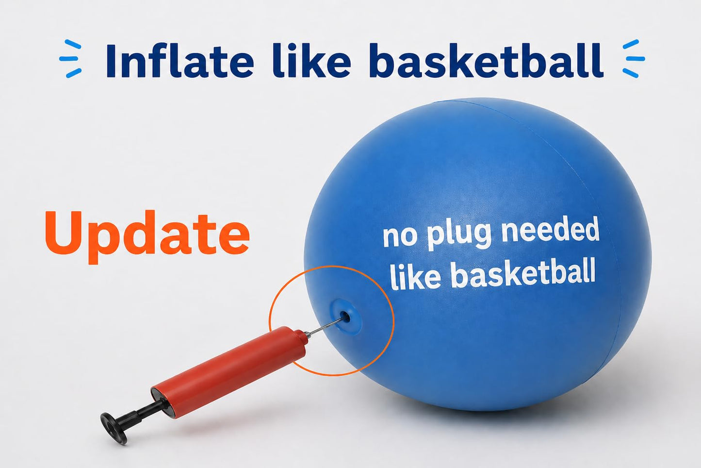 CIZEBO Small Exercise Ball Between Knees, 6 inch Pilates Ball with Needle Pump, Mini Yoga Ball for Core Stability Workout Fitness, Blue