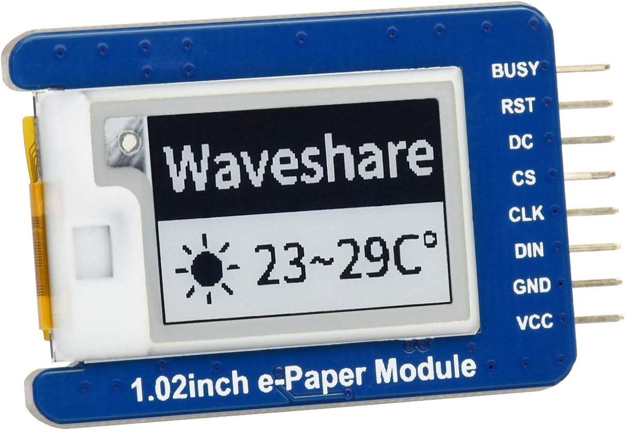 waveshare 1.02inch Pi4B/3B+/3B/2B/B+/A+/Zero/Zero 2W 12880 E-Ink Display Module Compatible with Raspberry W/WH/Zero