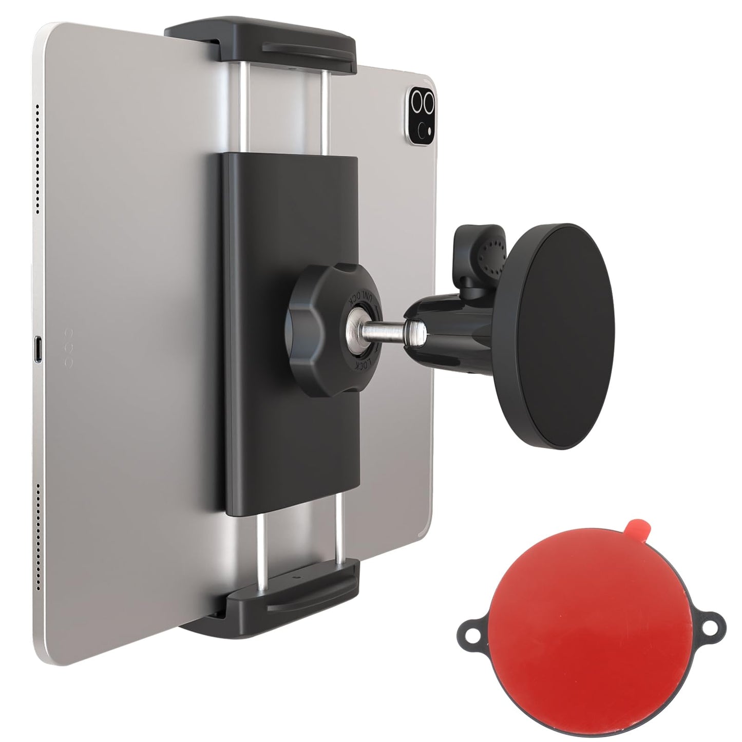 CANHET Magnetic Tablet Holder, Fridge Mount for iPad, [Powerful Magnetic Base] Fits Warehouse/Metal Shelf/Kitchen/Whiteboard/Gym, Compatible with 4-13" iPad Pro Air Mini, Phone, Galaxy Z Fold
