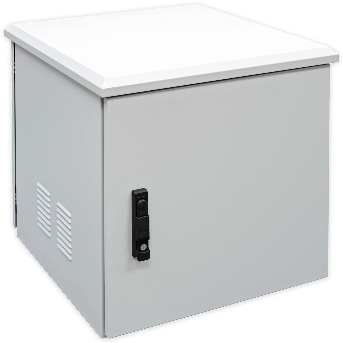 Electriduct 12U Outdoor Cabinet 21.6 Inch Depth IP55 Weather Resistant Enclosure Floor Mount Network Equipment Front & Back Doors, 2 Locks, 4 Keys, 2 Shelves, 2 Fans, Thermostat (600 x 550 mm), White