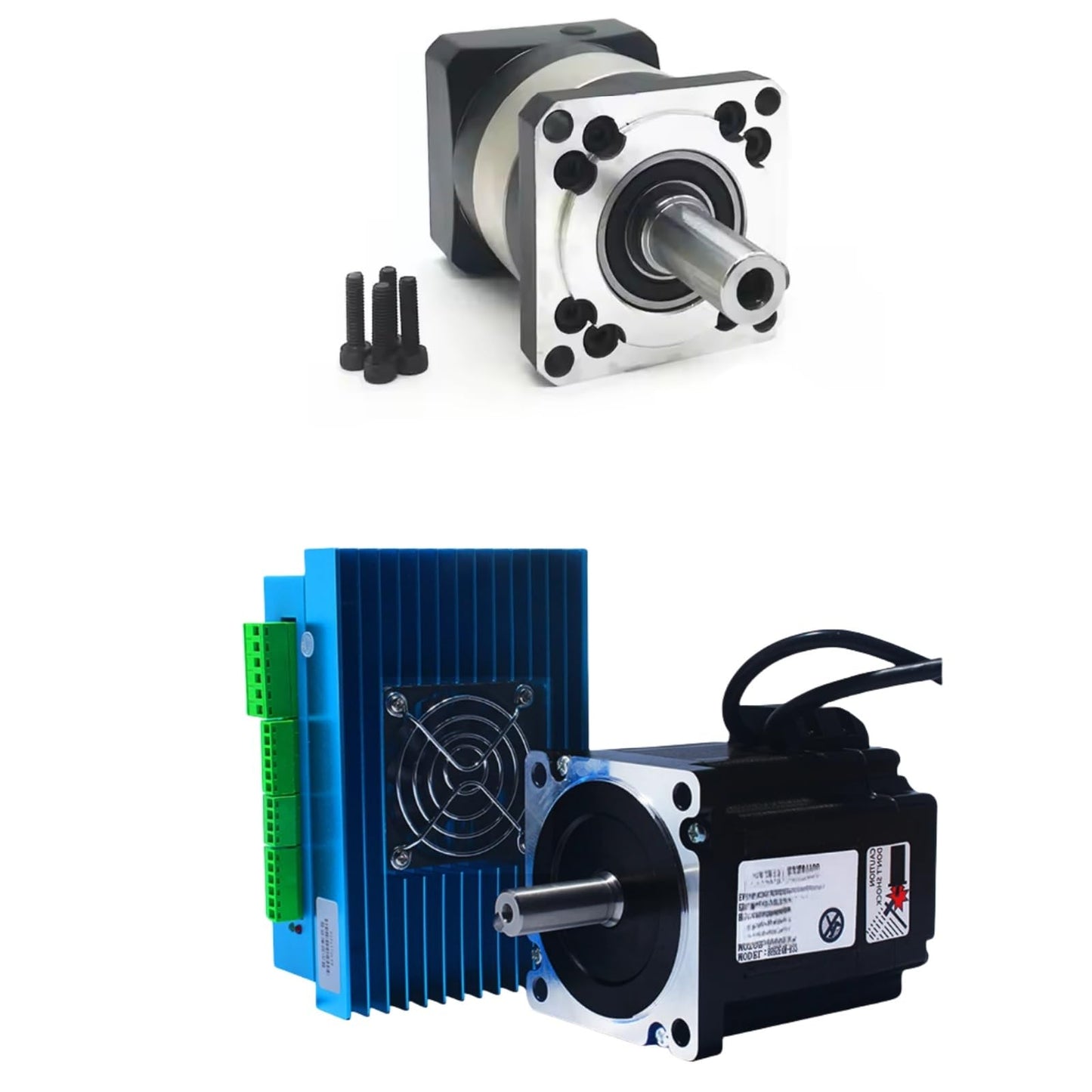 Planetary Gearbox Speed Reducer Gear Head Ratio 10:1 with Nema 34 86mm Closed Loop Stepper Motor SP Easy Servo 4.5 Nm 14mm Shaft 4A 1000rpm and 20-80V AC Steping Driver Kit