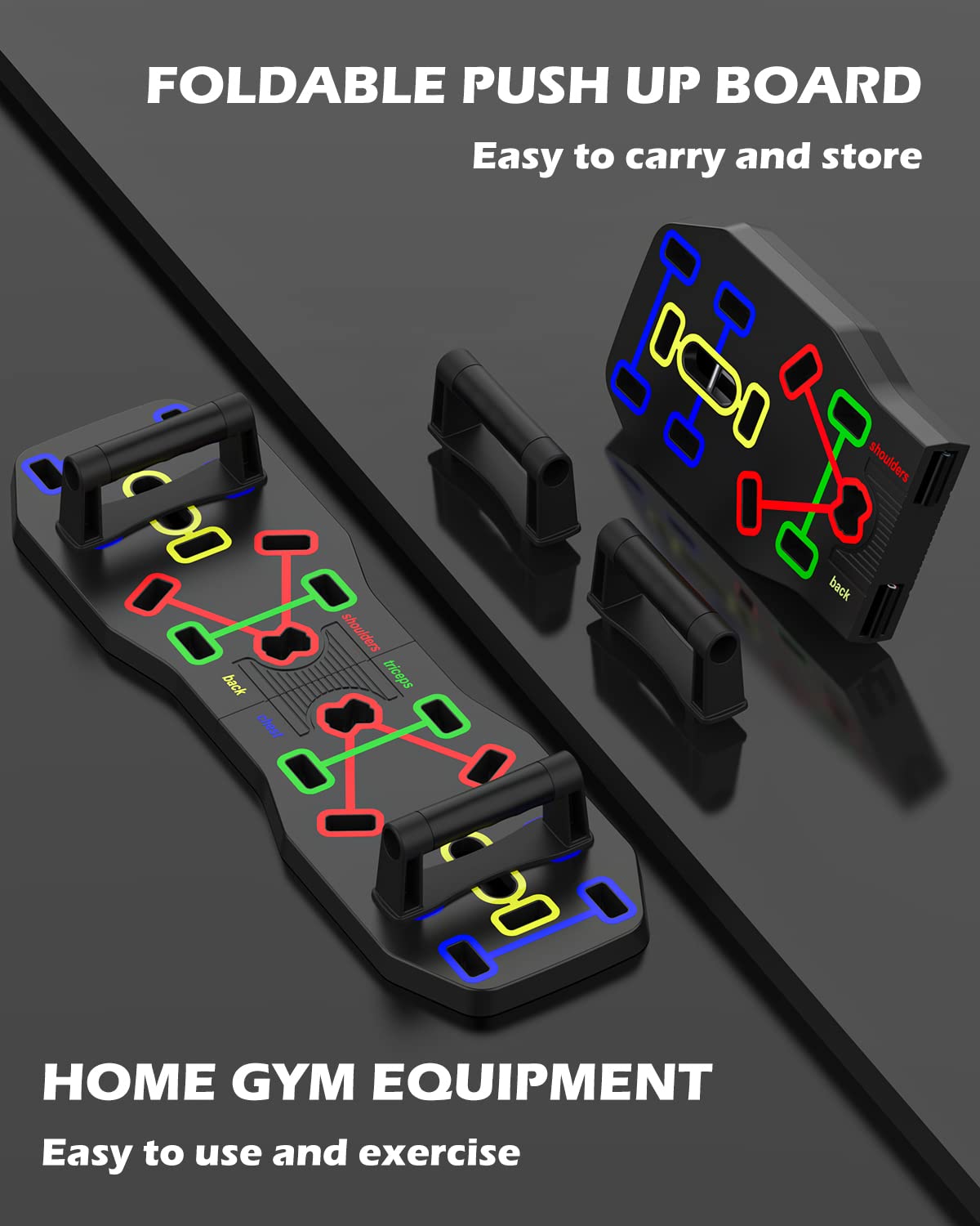 LINGTENG Push Up Board, New Upgraded 12 in 1 Push Up Bar with Pushup Handles, Portable Multi-Function Foldable Home Gym, Abs Workout, Strength Training Equipment for Men & Women
