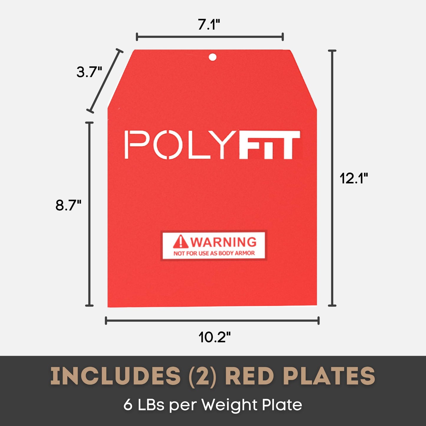 Weighted Plates for Weighted Vest, Strength Training, Running, and Workouts - 6lb (Pair) - Red