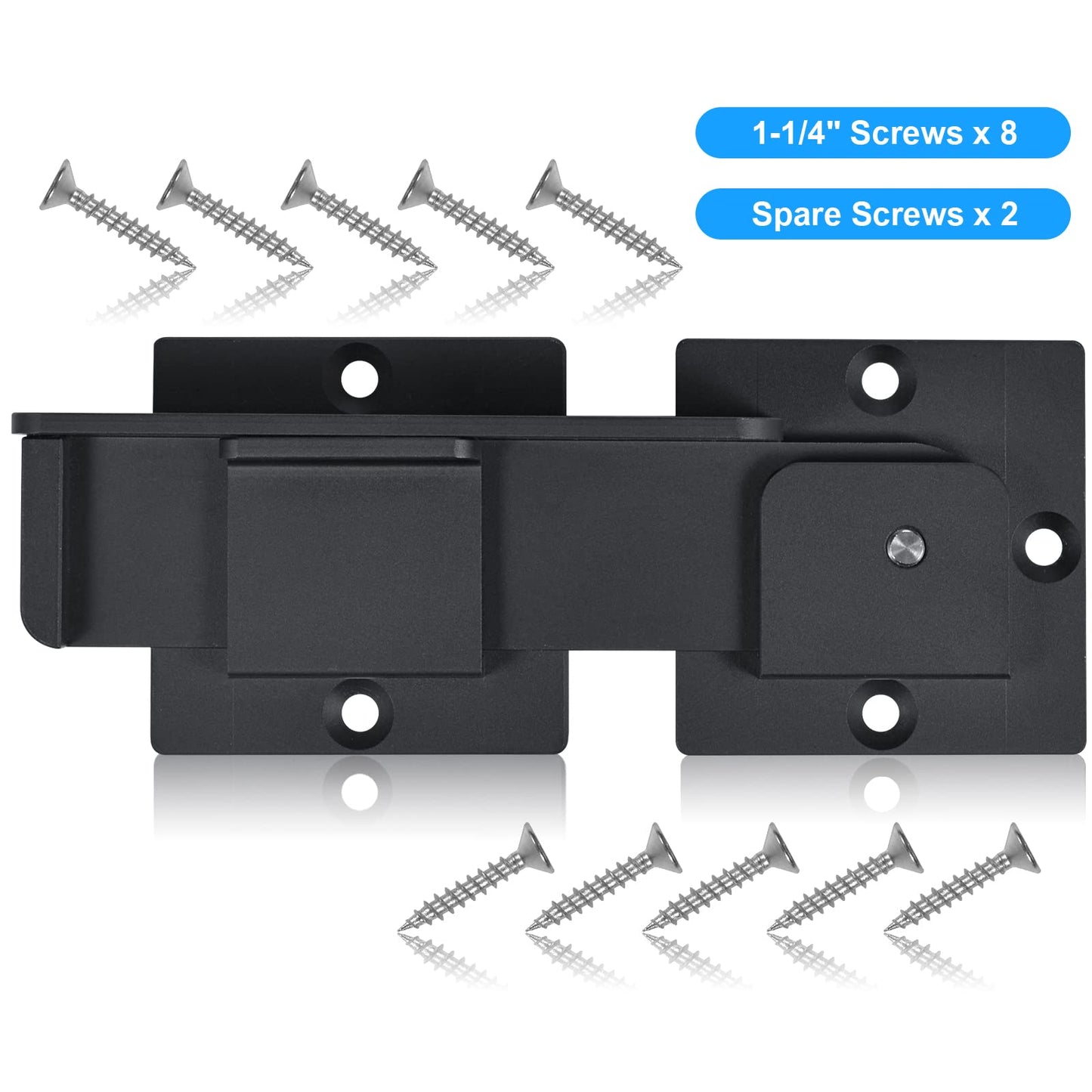GreaTalent 7.5" Flip Gate Latch Lock with Padlock Hole 3Pack, 4mm Heavy Duty Aluminum Alloy Adjustable Door Latch for Sliding Swing Open Door, Outdoor Gate, Wooden Fence, Barn Door, Shed, Garage, Yard