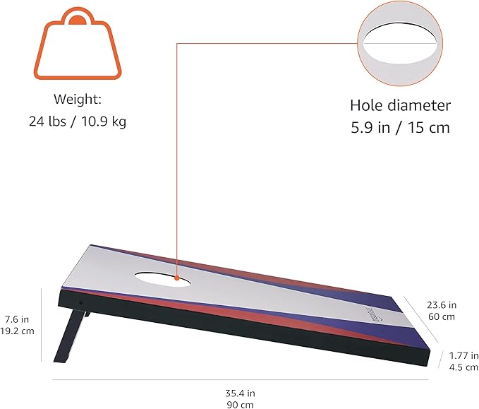 Amazon Basics Cornhole Set, Blue/Red