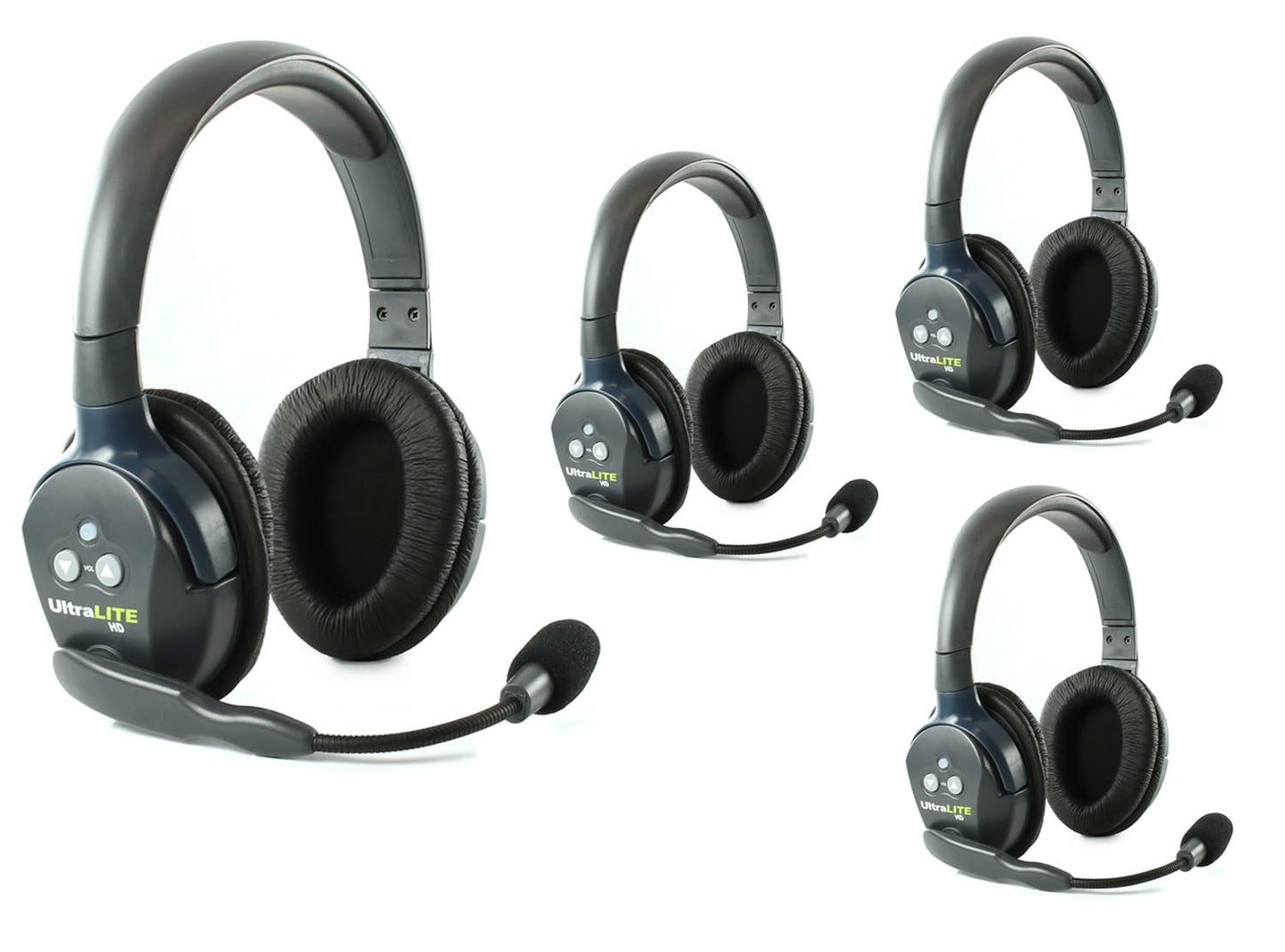 Eartec UL4D Ultralite HD Wireless Intercom Headset System, 4-Person Full Duplex, Dual Ear, DECT Interference-Free, Up to 1000ft Range, Team Communication for Crews