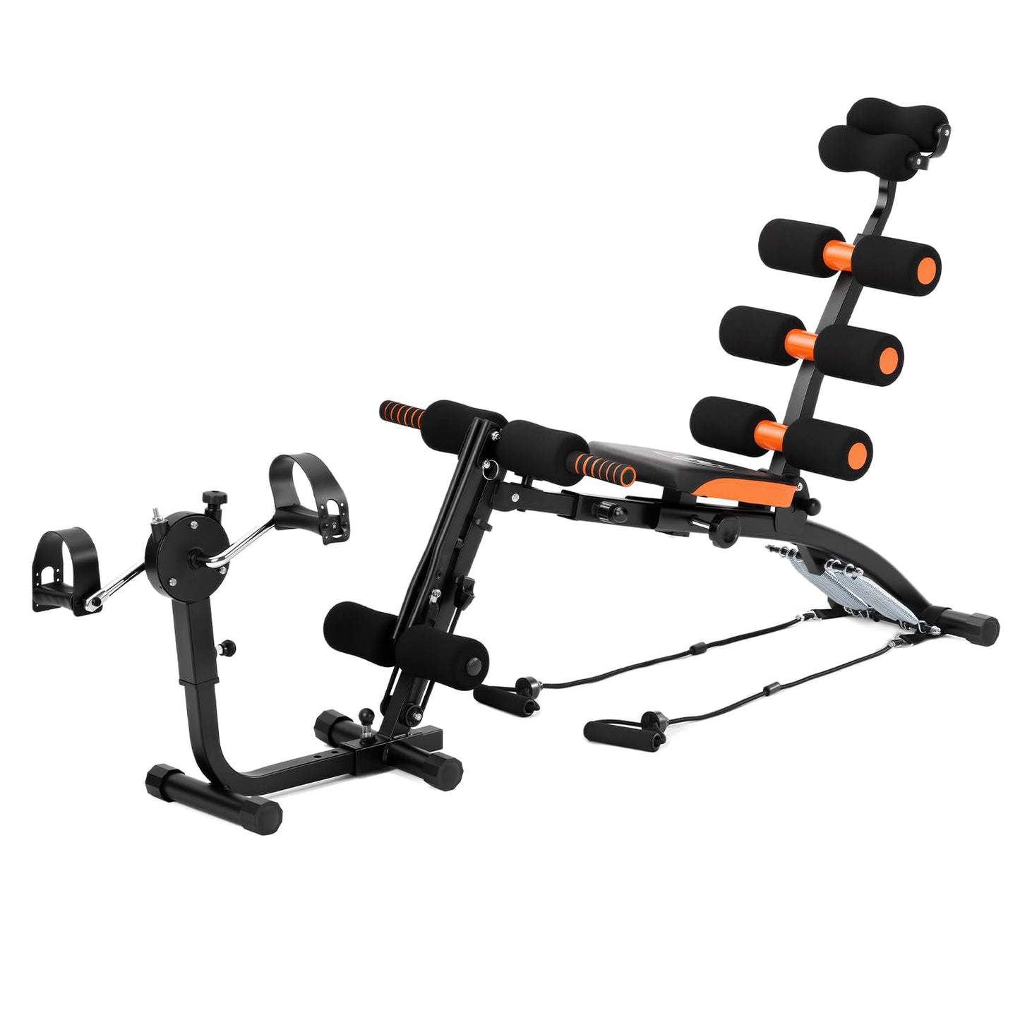 Abdominal Workout Bench – Adjustable Sit-Up Machine with Leg Lock – Home Gym Core Trainer for Abs, Crunches, Leg Raises – Foldable, Heavy-Duty Steel Frame – Max Weight 240LB