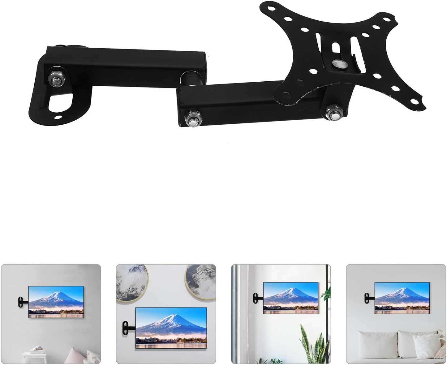balacoo 14-27 Inch Adjustable Monitor Wall Mount Bracket for Computer Screens and Tvs, Fixed No-Drill Screen Holder