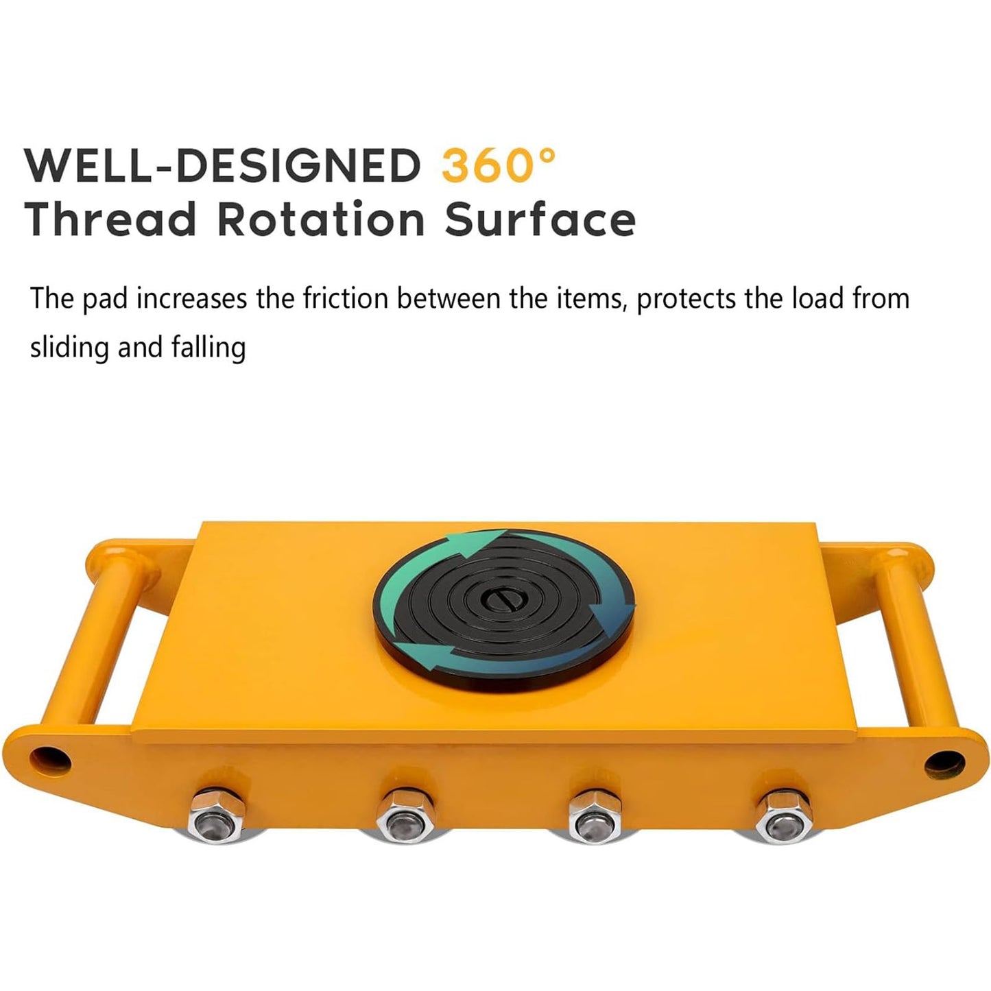 XCFDP Machine Skates, 12T Machinery Skate Dolly, 26400lbs Machinery Moving Skate, Machinery Mover Skate with 360° Rotation Cap, Heavy Duty Machine Dolly Skate for Industrial Moving Equipment, 1pc