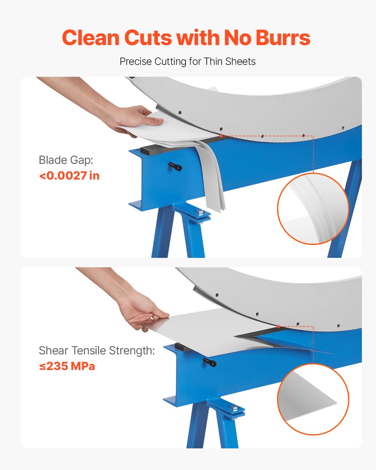 VEVOR Hand Plate Shear, 31.5 in Max Cutting Length, Manual Sheet Metal Shear Machine, Benchtop Cutter with T10 High-Hardness Blades, Q235 Material, for Cutting Large Metal Sheets Steel Aluminum Copper