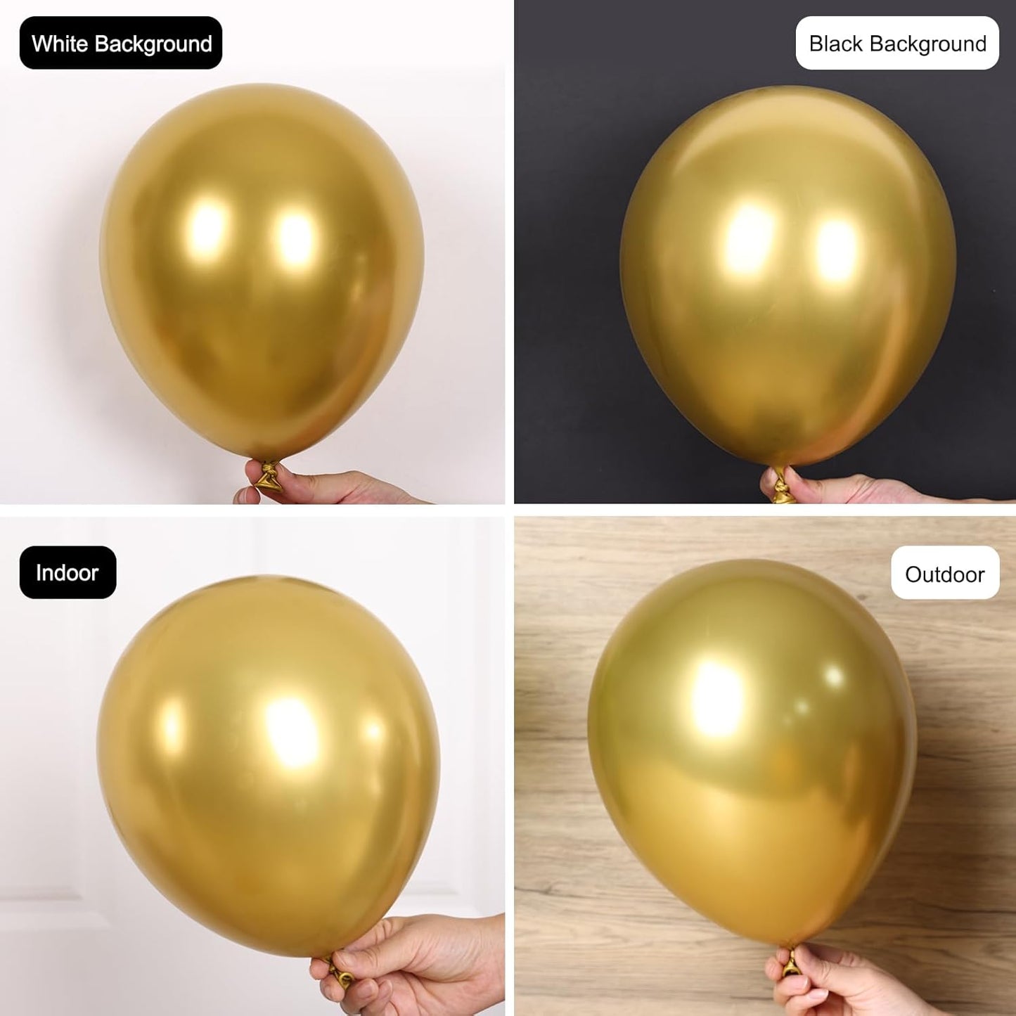 RUBFAC Gold Balloons - 135pcs in Various Sizes for Stunning Garland & Arch Decorations | Birthday & Wedding