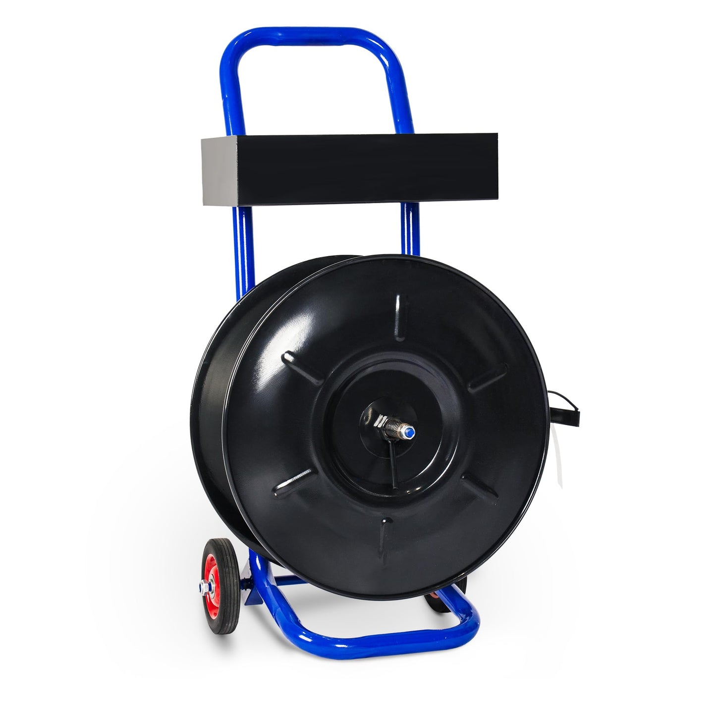 Heavy Duty Strapping Dispenser for 8" x 8" Poly and Steel Strapping -Strapping Cart with Spacious Tray for Strapping Tool Seals and Gloves