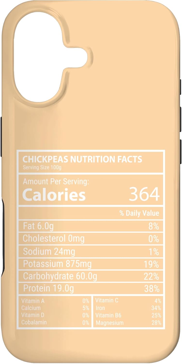 Chickpeas Nutrition Data Graphic Collective 17 Chickpeas Nutrition Facts Macro Label Design Case for iPhone