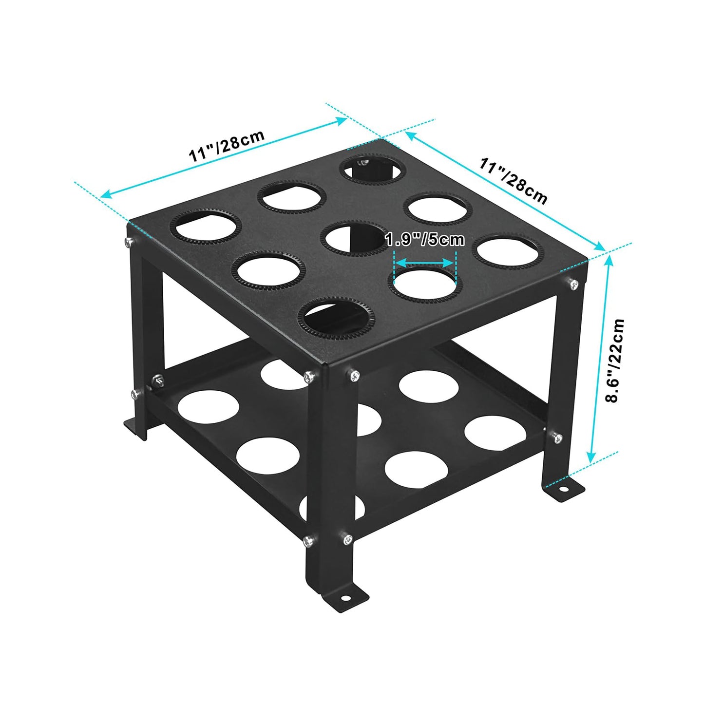 KSWLOR Barbell Holder Floor Stand - Heavy Duty Home Gym Organizer for 9 Barbells - Fits 2-inch Olympic & Curl Bars