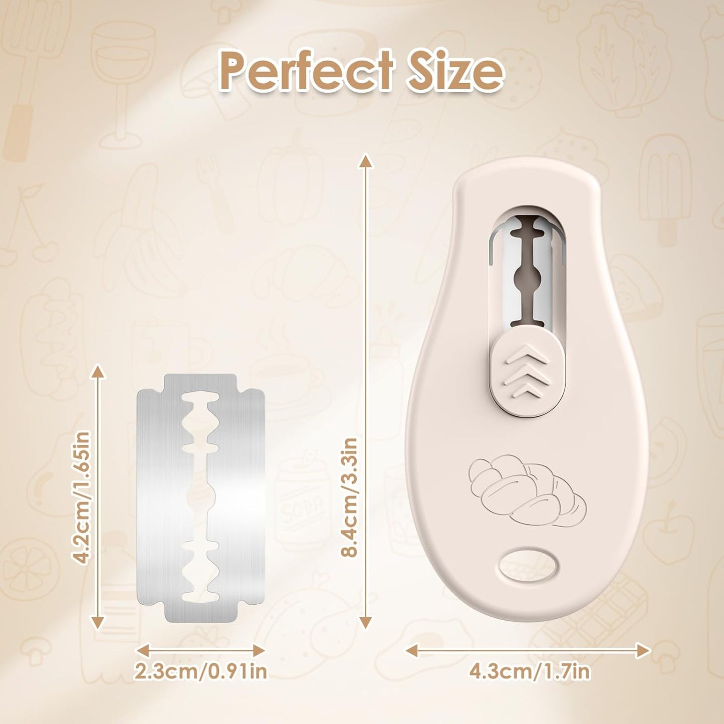 Skiennix Bread Lame | Sourdough Scoring Tool with Extractable Magnetic Design | Includes 5 Razor Blades - Beige & Red