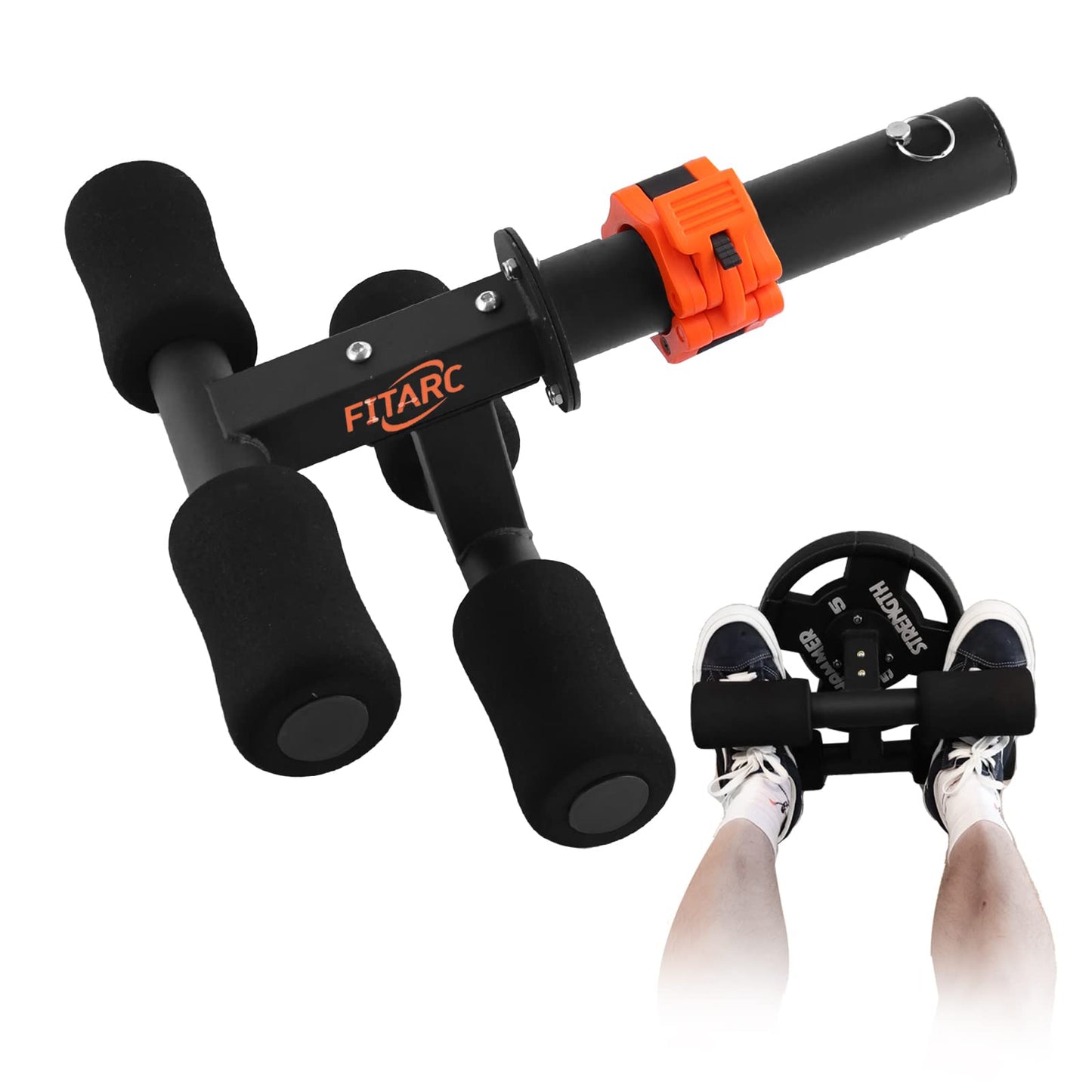 Fitarc Tib Bar, Tibialis Trainer, Tibia Dorsi Calf Raise Machine, Knees Over Toes Equipment for Strengthening Calves/Shins/Ankles, Black, Fits 2" Weight Plates