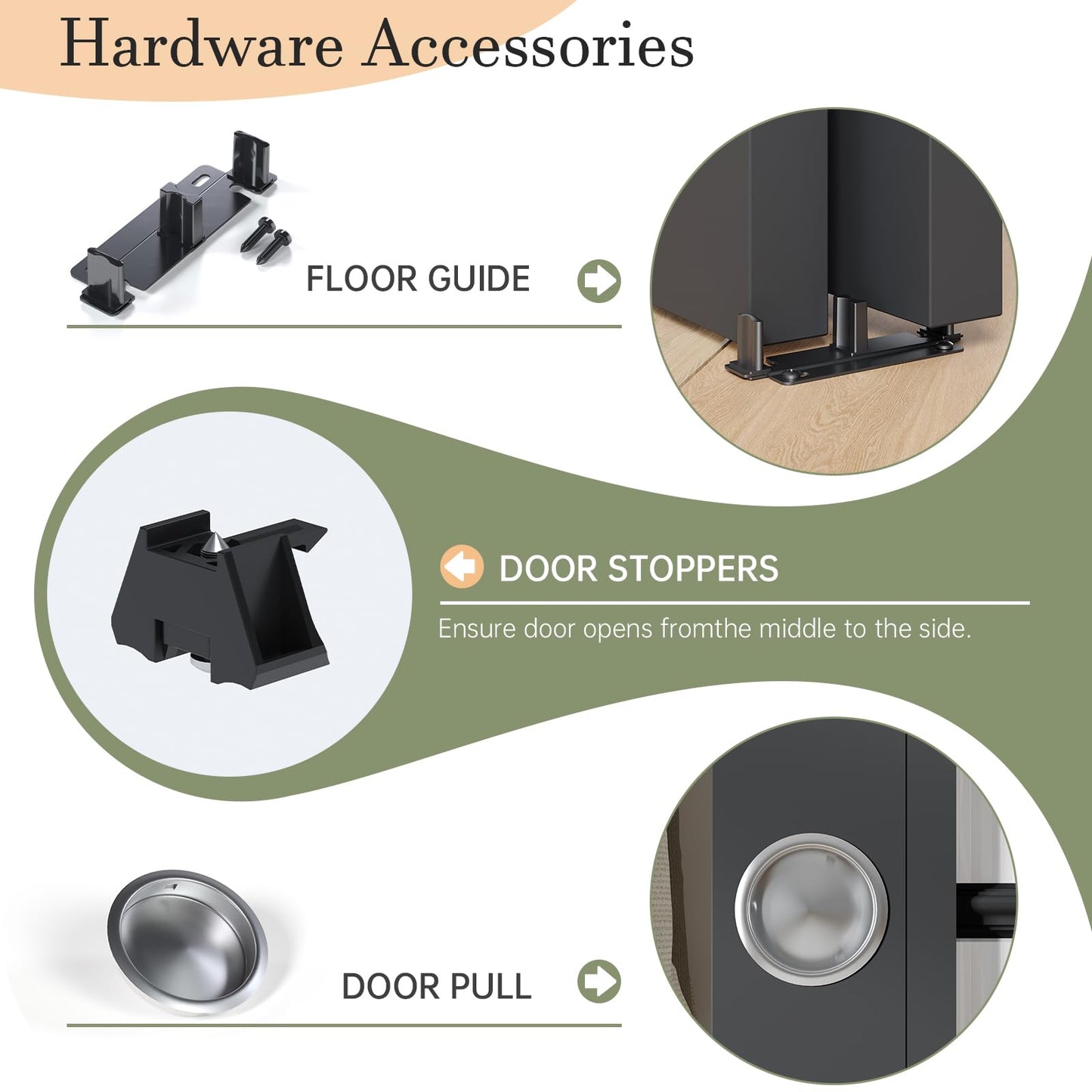 EaseLife 5.3FT/64in Bypass Double Sliding Pocket Door Hardware Kit,Commercial Grade,Aluminum,Bypassing Closet Doors Track for 2 Door System,Slide Smoothly Quietly,Easy Install,No Doors
