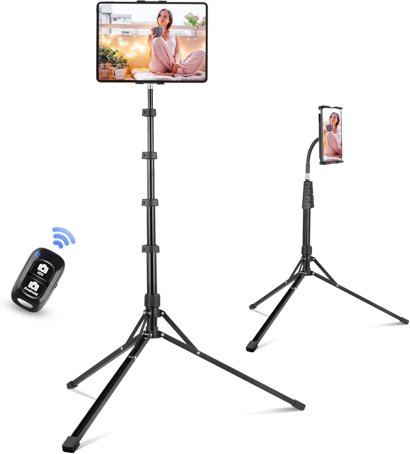 Aureday 67 4.7-12.9 Adjustable Tripod Stand, Height, Tablet Holder for iPad mini/Air/Pro, Kindle, Switch, Smartphones