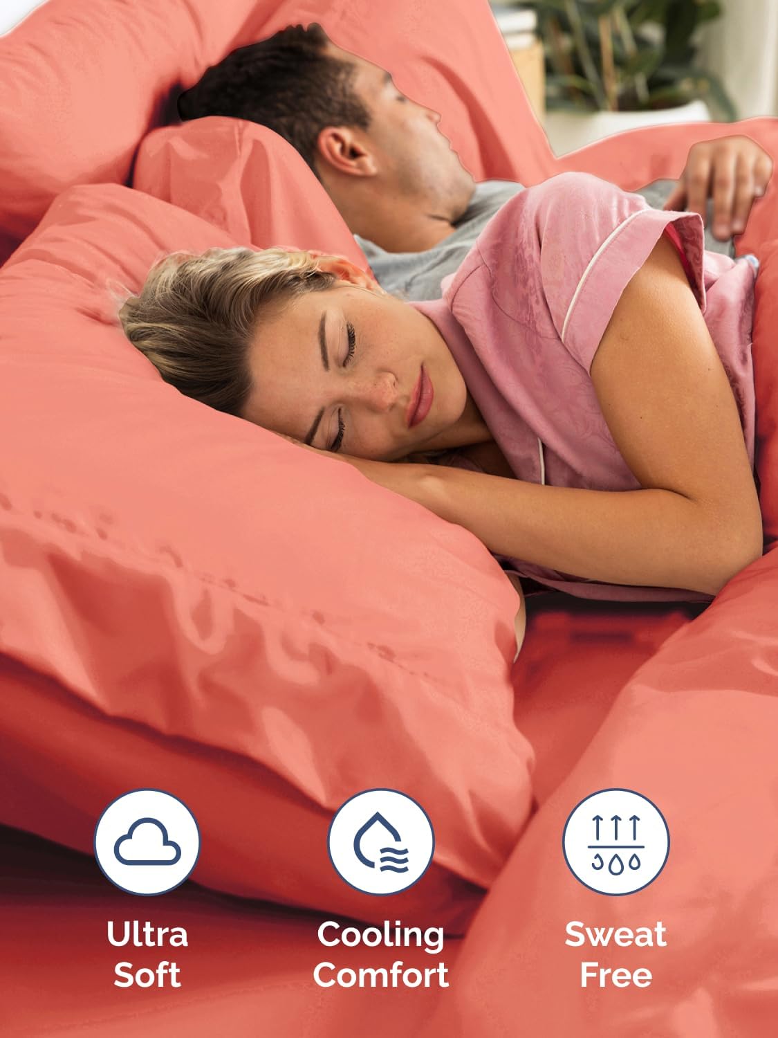 Skiennix Extra Deep Twin Sheet Set - 4 Piece Breathable Cooling Sheets - Luxury Coral Bedding for All Ages