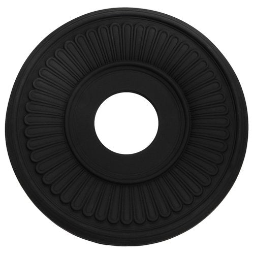 Hedume Black Ceiling Medallion, 13 1/5" OD x 3 2/5" ID PU Decorative Home Lighting Ceiling Cover Plate for Light Fixtures and Ceilings Fans