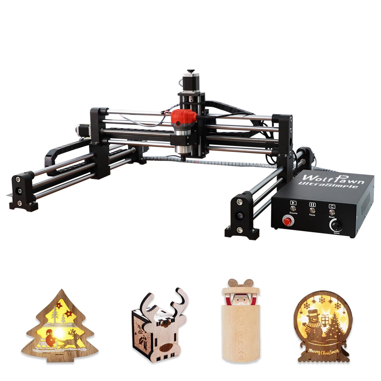 WolfPawn Upgraded CNC Router Machine,3-Axis Grbl Conrol Milling Machine for Wood Acrylic Aluminum,Engraving Milling Machine for Wood Aluminum Cutting to Linear Rails (Style - A, 23.6in)