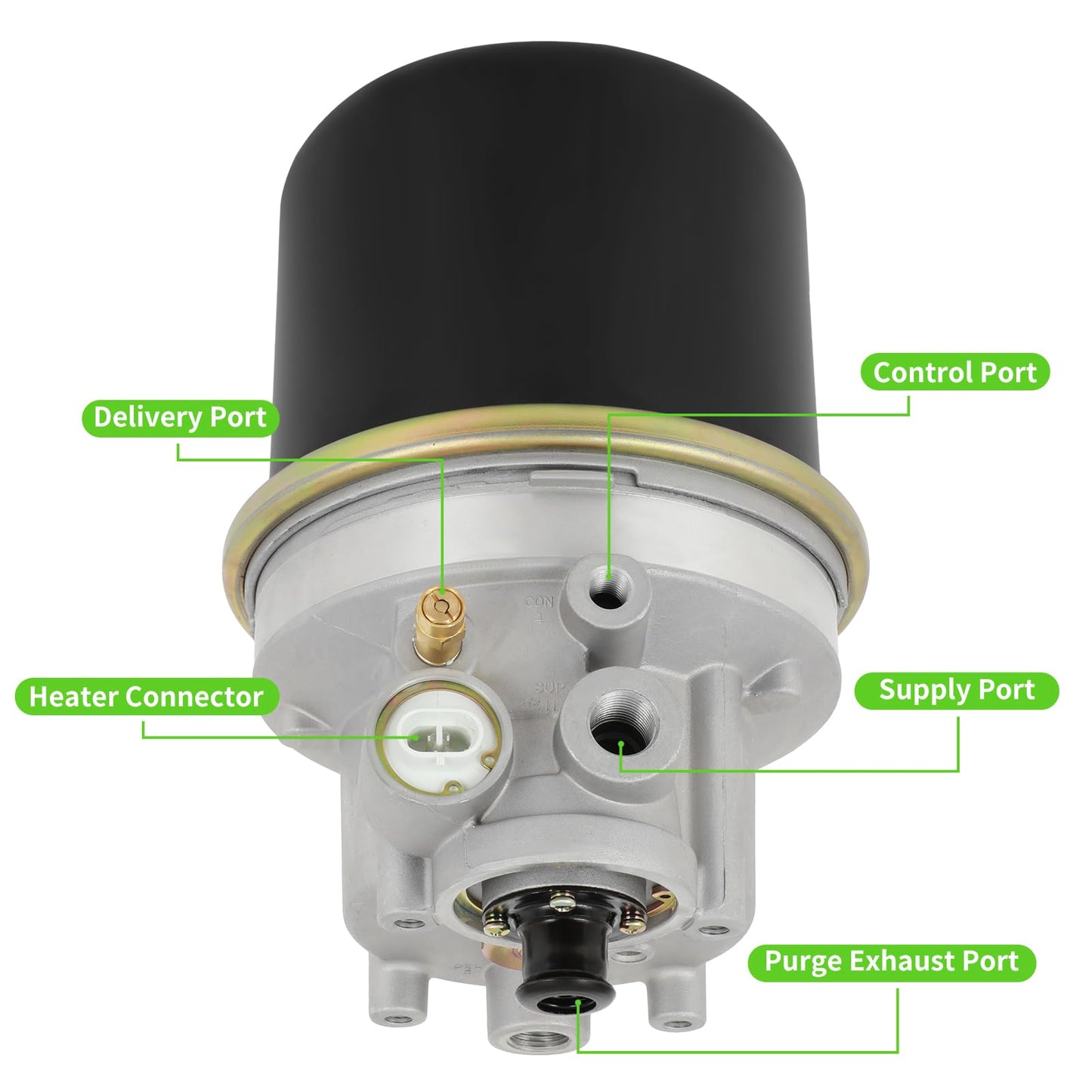 SCITOO 065612 Air Dryer 12 Volt Direct Replacement for AD-IP DC Heater fit for Volvo, Freightliner, Kenworth, Peterbilt, International, Western Star Trucks, Bus/RV/Other 109477 216560 170.065612