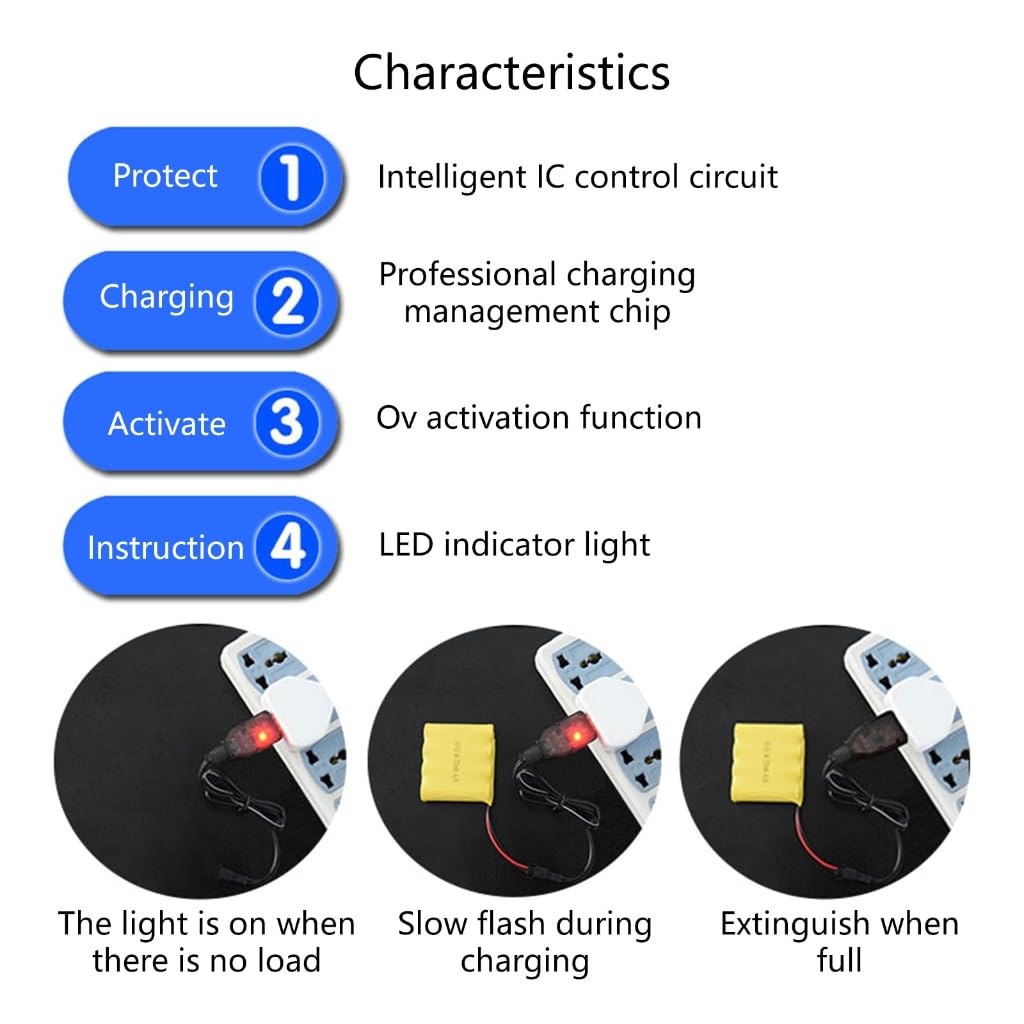 generic 8.4V USB Charging Cable Featuring LED Indicators for Remotes Control Car Batteries Overcharge Overheats
