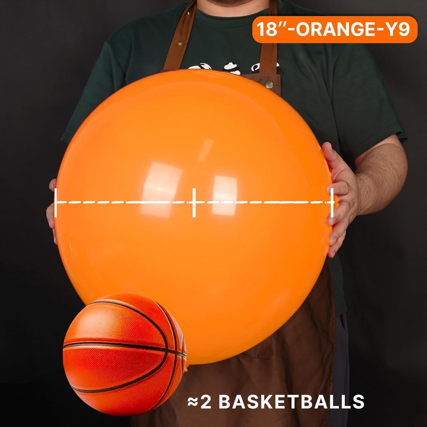 PartyWoo Orange Balloons - 18 Inch Fall Latex Helium Balloons for Birthday & Baby Shower Decor
