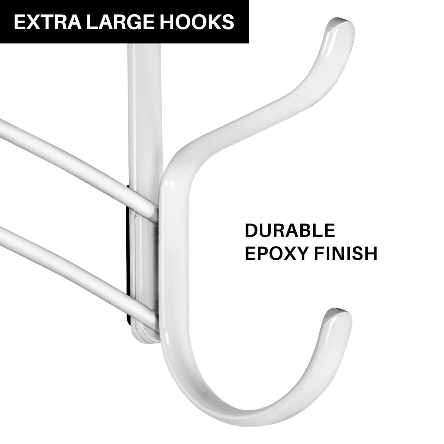 LYNK Professional® Home™ Over the Door Hooks - 28 Hook – Over the Door Coat Rack - Over the Door Hanger - Hanging Towels or Clothes - Bathroom, Bedroom, Laundry Room - Lifetime Ltd. Warranty, White