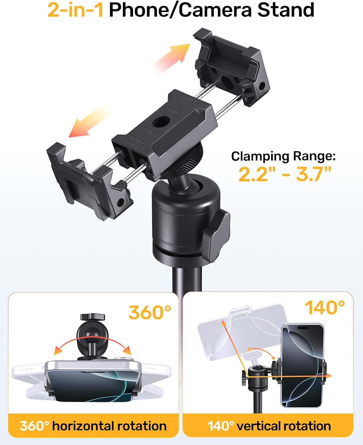 jidinung C922 C930e C920S C920 C615 C960 C920x 4K N60, 1/4" Upgraded Webcam Stand for Desk, Telescopic Webcam Tripod