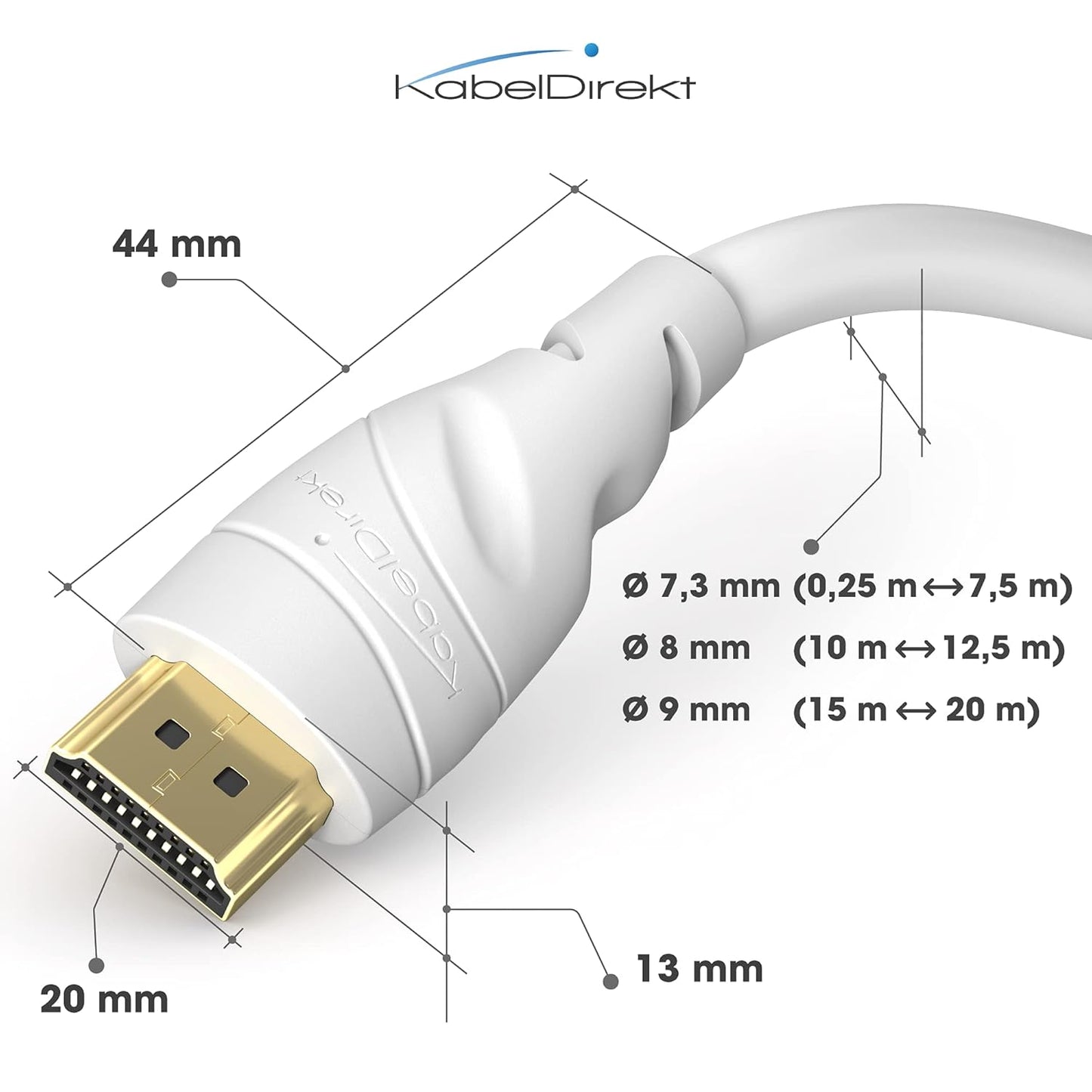 4K 33ft (20ft75ft) 4K@60Hz, PS5, KabelDirekt HDMI Cable & Longer HDMI Cables German-Engineered HDMI Cord Supports UHD