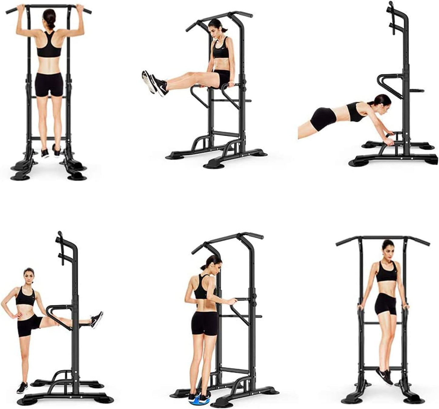 soges Power Tower Pull Up Station, Adjustable Multi-Function Dip Station Home Gym, Strength Training Pull-Up Bars for Full Body Workout, Power Tower Dip Station Pull Up Bar with 11 Height Levels