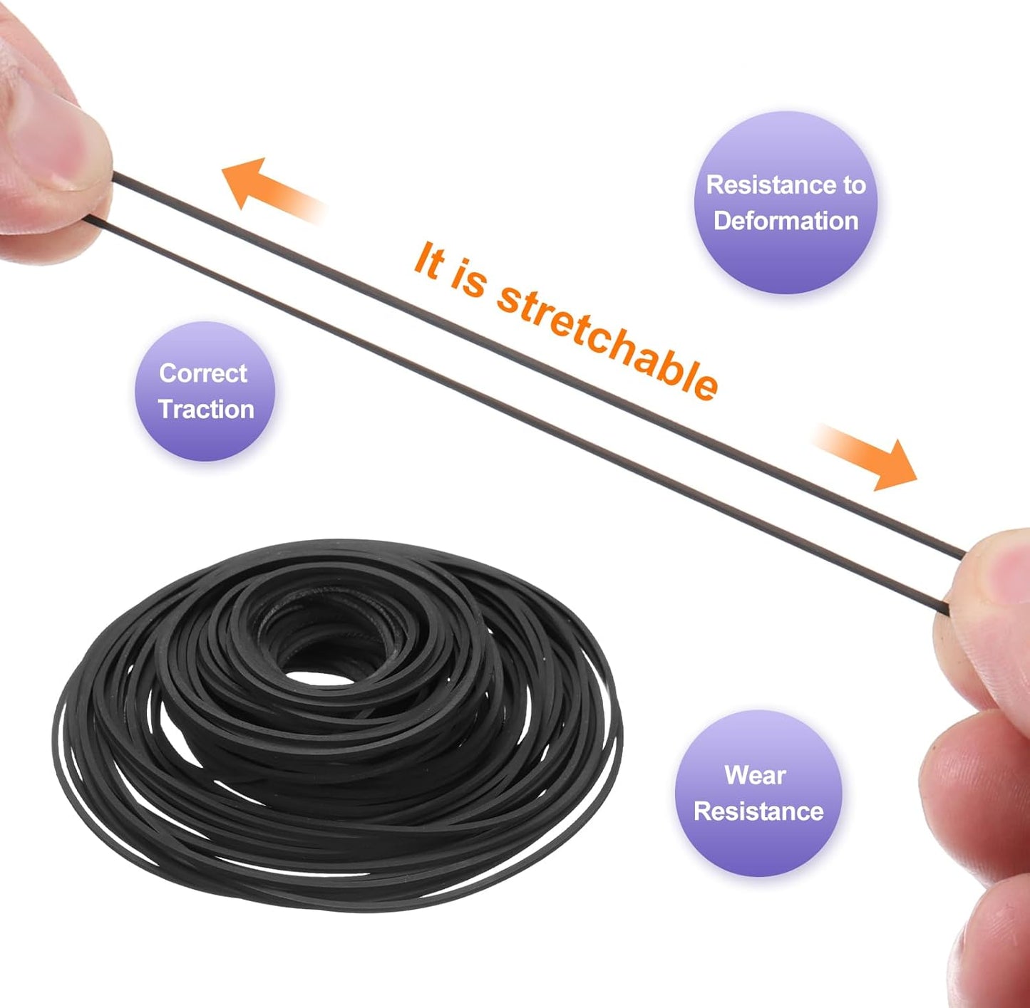 30 40-135mm Cassette Cassette 1mm uxcell Pcs Recorder Rubber Belts, Folded Length Recorder Belts Machine Repair Mix