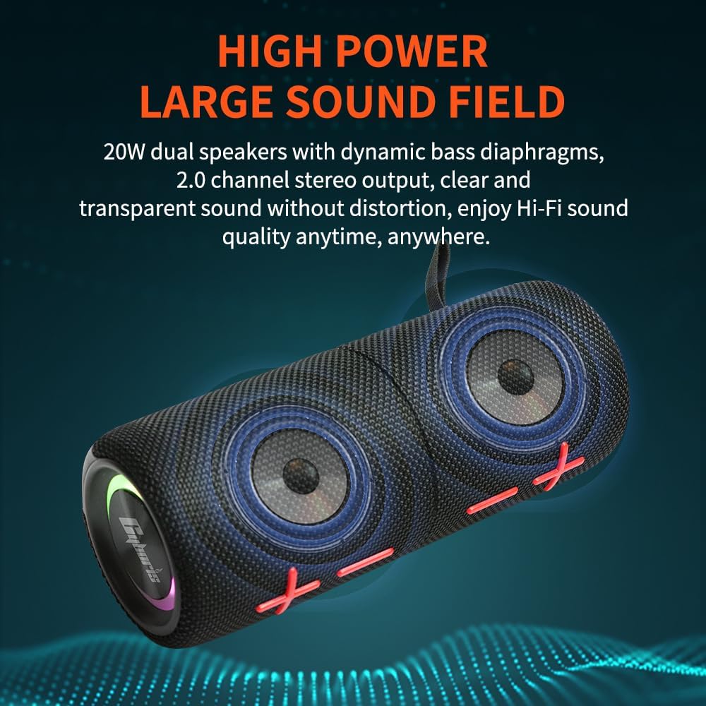 CYBORIS 2 1 IPX6 20W V5.3, 24H in Magnetic Dual Splittable Bluetooth Speaker, Waterproof Split Portable Wireless