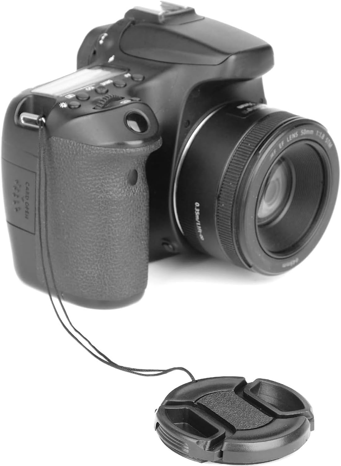 52mm Pinch (52mm)- 4 Pack Camera Lens Cap Center with Lens Cap Leash Hole Bundle Compatible with Nikon Sony Canon DSLR