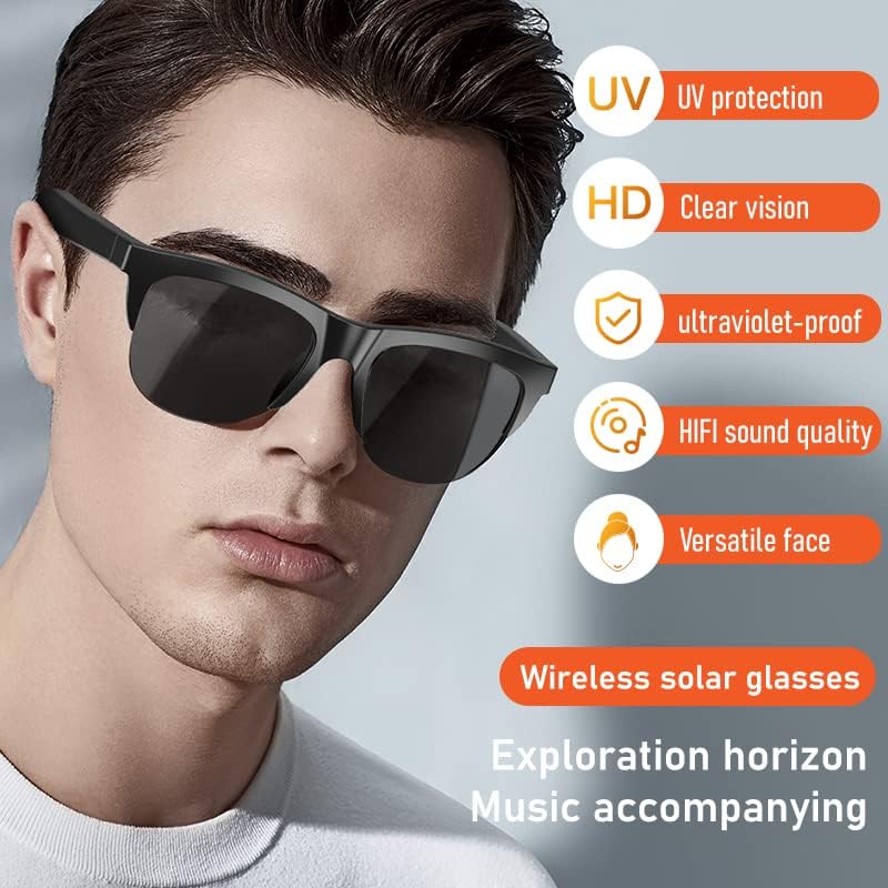 Generic 5.3 Smart Glasses Open Ear Bluetooth Sunglasses for Men Women Bluetooth Smart Sunslasses Touch Control Music