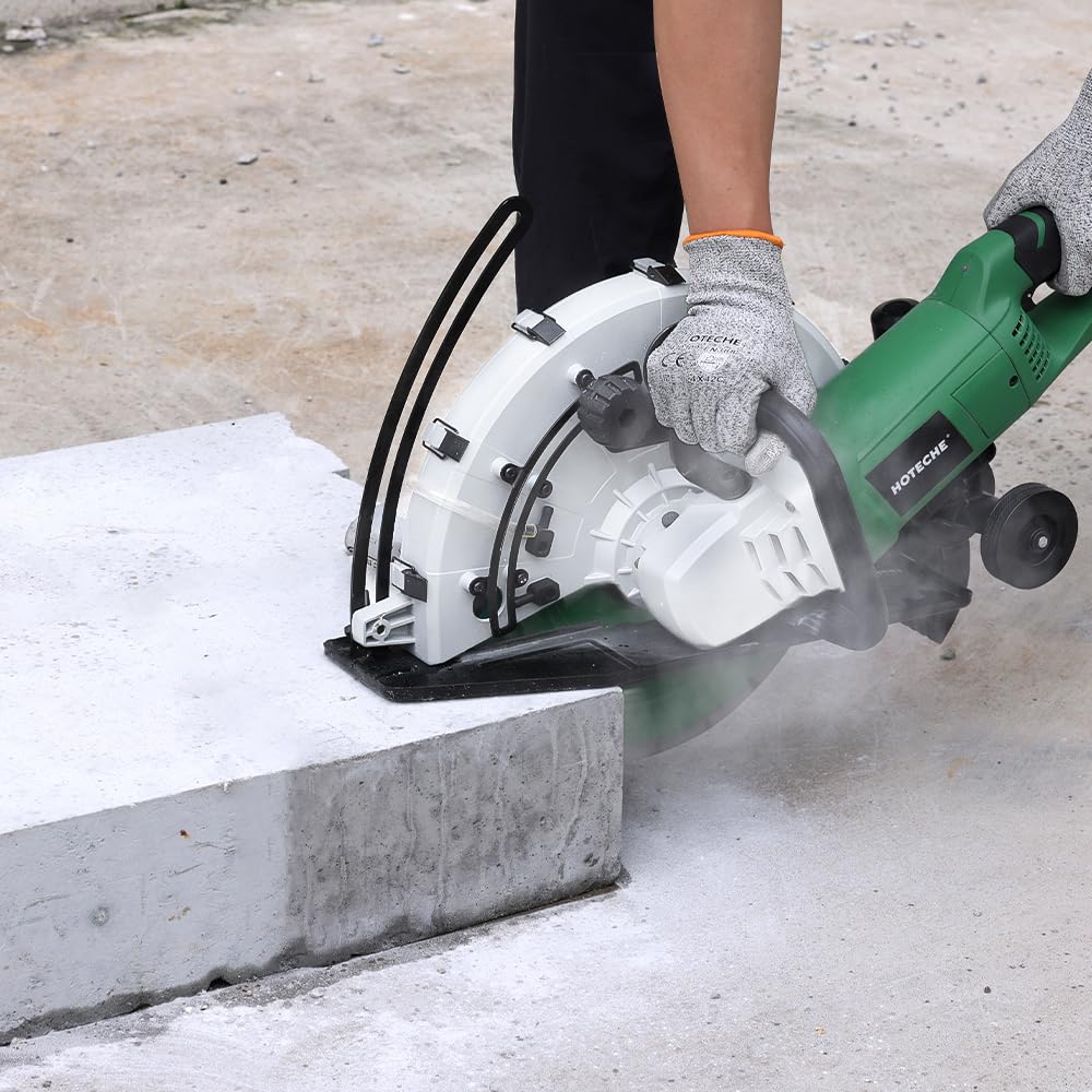 Hoteche 14-Inch Electirc Concrete Saw - 2600W Multifunctional Cut-off Saw with Diamond Cutting Blade for Masonry, Mentalworking and Woodworking