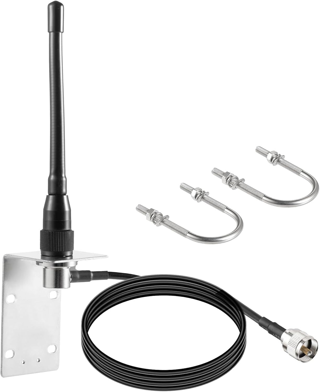 eifagur 156-163MHz PL259 16.5 Sailboat VHF Marine Radio Antenna Low-Profile Antenna Connector with Feet Low Loss