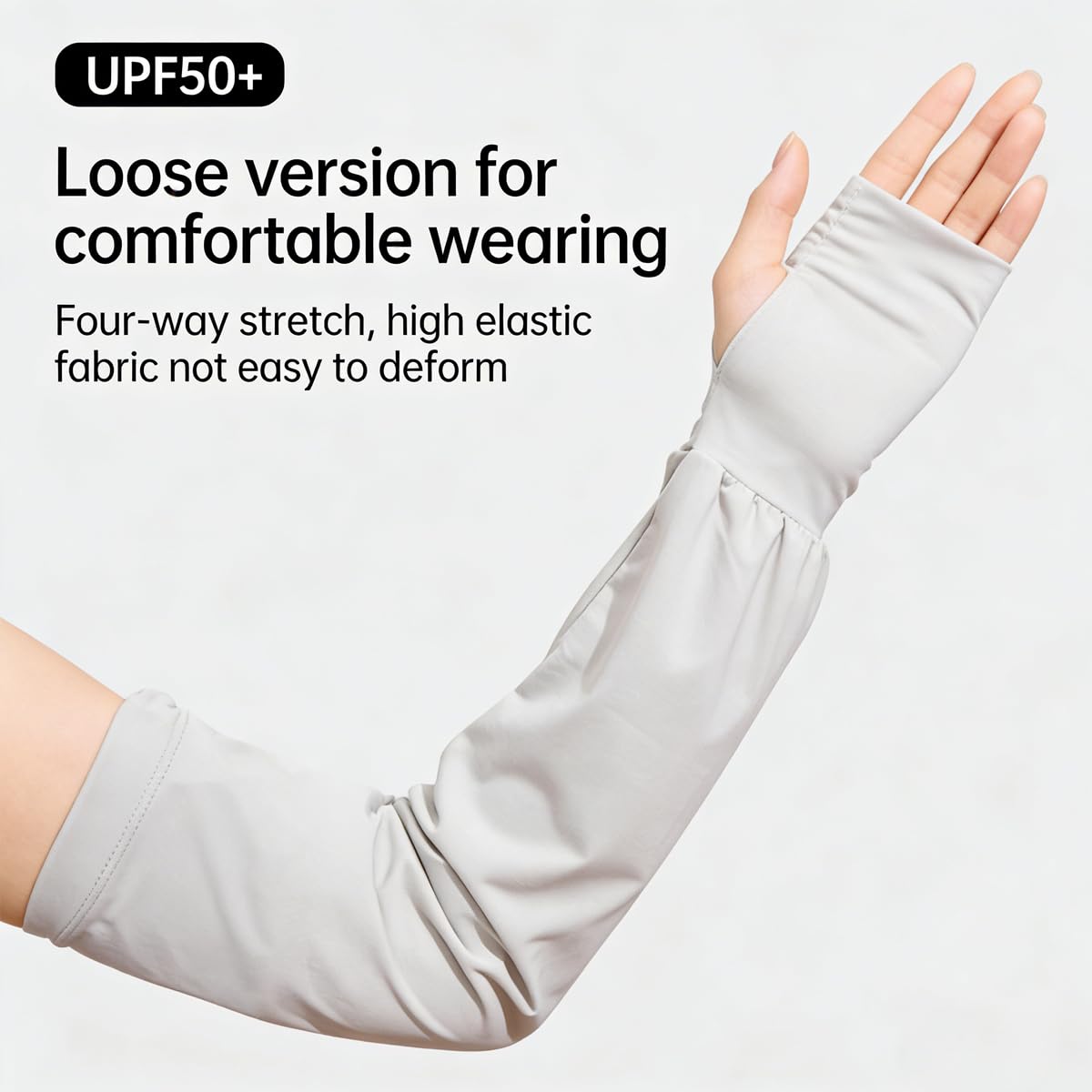 Dhjovate UPF 50+ UV Protection Cooling Arm Sleeves for Men & Women UPF50+ Sun Protection Ice Silk Arm Covers (Grey)