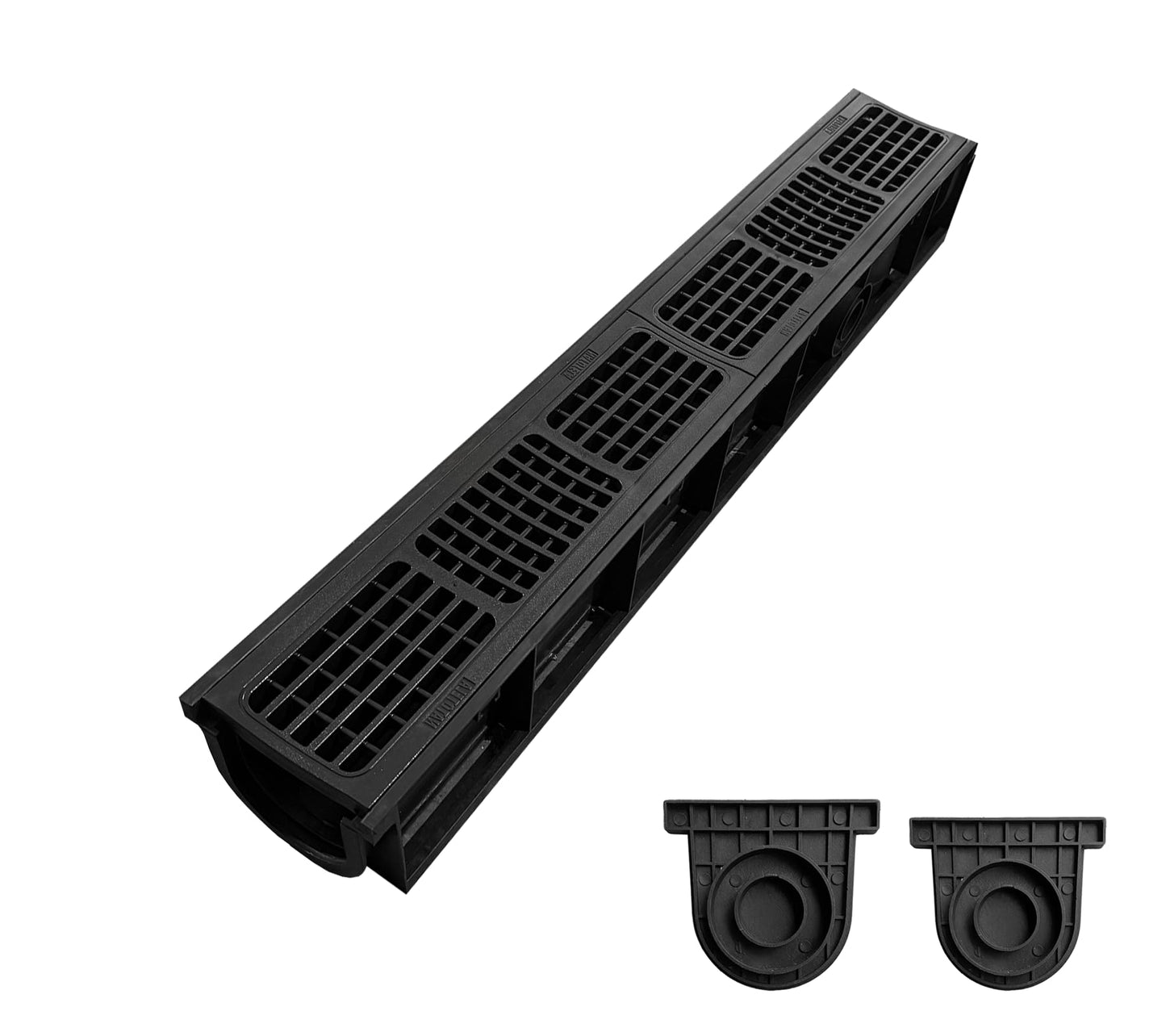 Natotela Driveway Channel Drain with HDPE Grate-39.4x6.1x5.5in Deep Profile Trench Drain System for Garage,Heavy Duty Trench Drain for Parking Lot,Concrete,Patio,Sidewalk