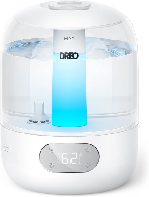 DREO Ultrasonic Humidifier - 3L Top Fill, 30H Quiet Runtime & Humidity Sensor | Ideal for Bedrooms & Nurseries