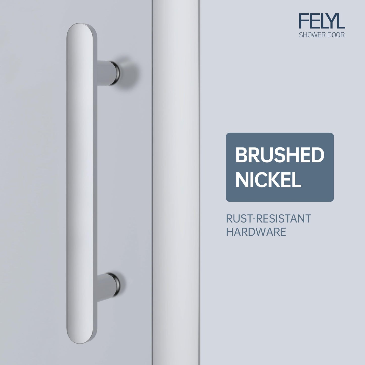 FELYL Frosted Sliding Shower Door 43-48" W x 72" H, Chrome Finish, Single Sliding Door, Framed, 1/4" (6mm) SGCC Tempered Glass, Reversible Installation