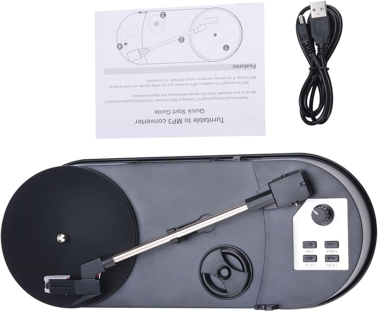 Whoasyst EZCAP613P MP3 33/45RPM Record to Converter with USB Integrated Auditory Speed Music Player