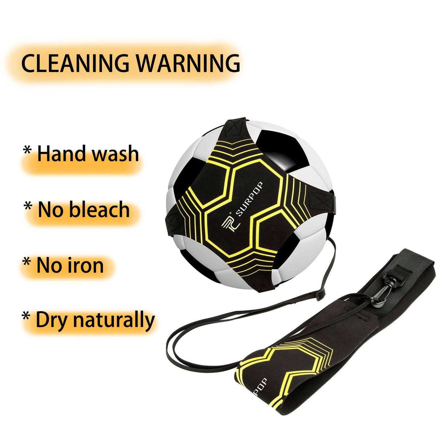 Surpop Soccer/Volleyball/Rugby Trainer, Football Kick Throw Solo Practice Training Aid Control Skills Adjustable Waist Belt for Kids Adults