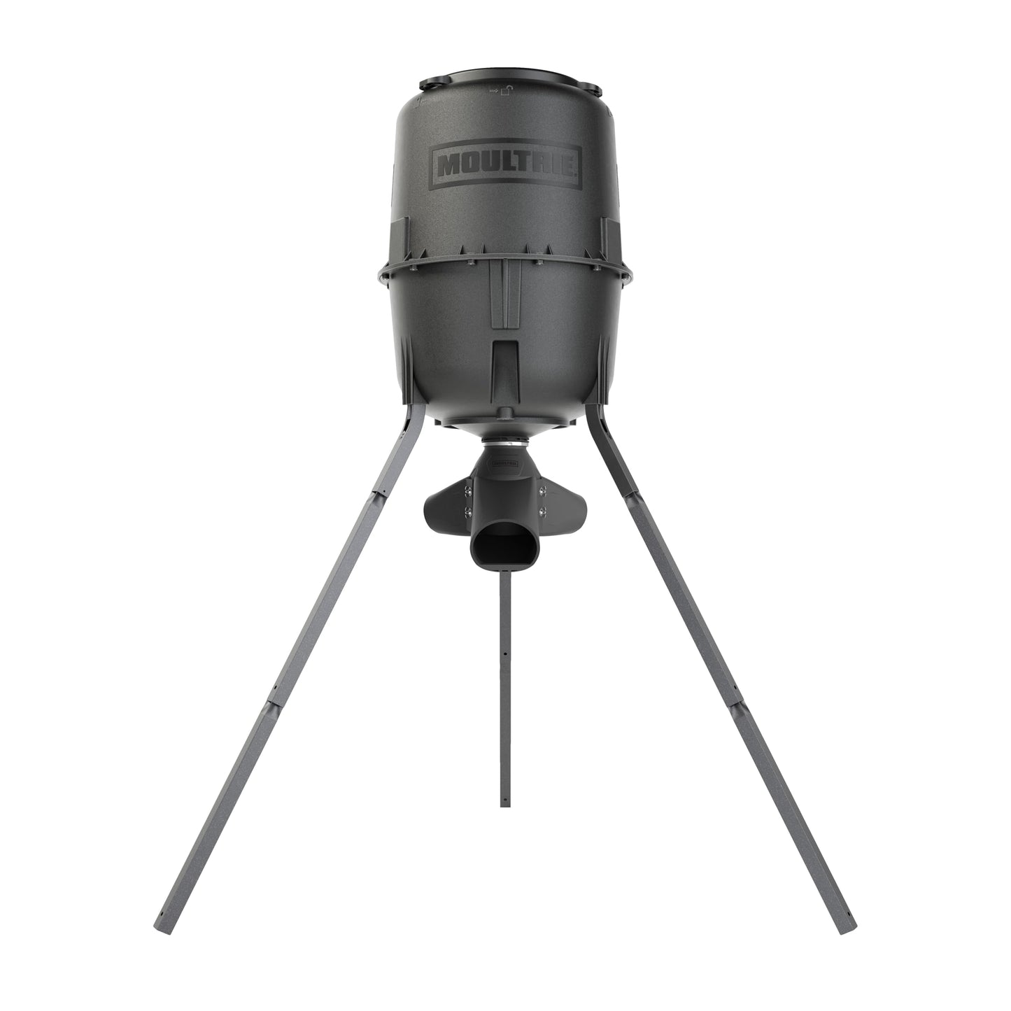 Moultrie 250 lb. Gravity Deer Feeder - Tripod Game Feeder - Easy Conversion Adapter - Protein Pellet Ready - Rugged No-Power Setup for Deer Management