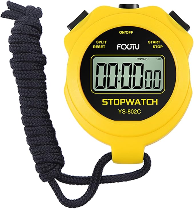FCXJTU Digital Simple Stopwatch Timer, No Bells, No Alarm, Simple Basic Operation, Silent, Clear Display, ON/Off, Large Display for Swimming Running Training Kids Coaches Referees Teachers