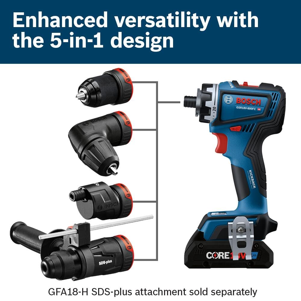 BOSCH GSR18V-800FCB24 18V Drill/Driver with 5-In-1 Flexiclick® System and (1) CORE18V® 4 Ah Advanced Power Battery