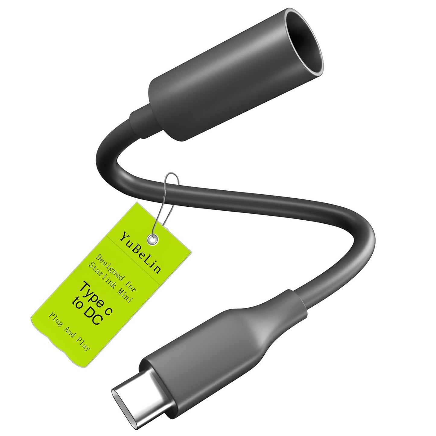 YuBeLin Mini,65W (23.2CM) (1) USB C to DC Adapter for Starlink PD Waterproof DC Power Adapter Compatible with Power