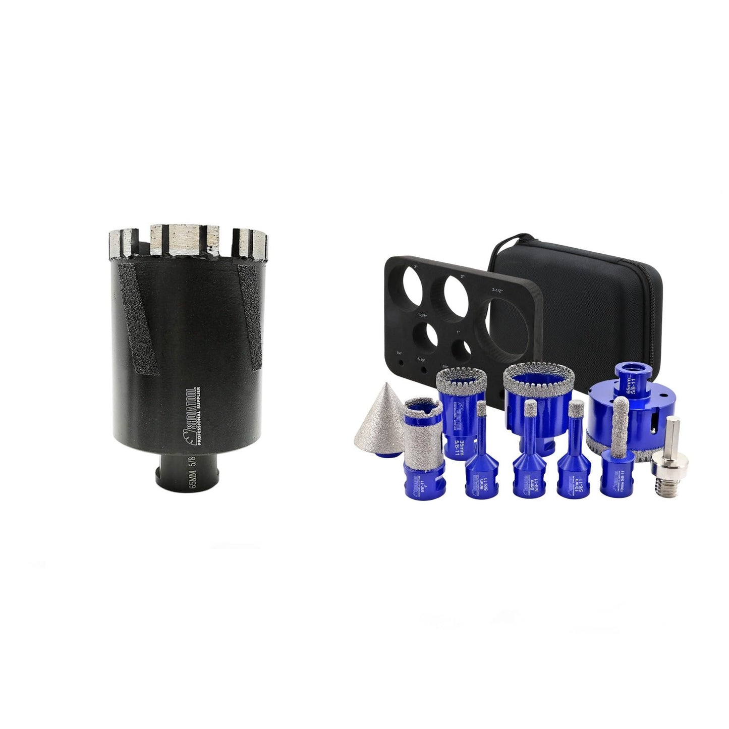 SHDIATOOL Diamond Core Drill Bits for Hard Stone Concrete Marble Granite Brick Laser Welded Dry or Wet Hole Saws