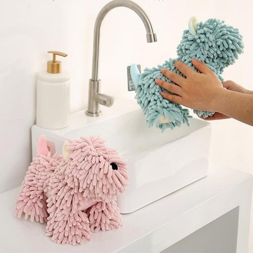 Chenille Hand Towel, Soft Absorbent Chenille Ball Towel, Microfiber Towels for Bathroom (F)